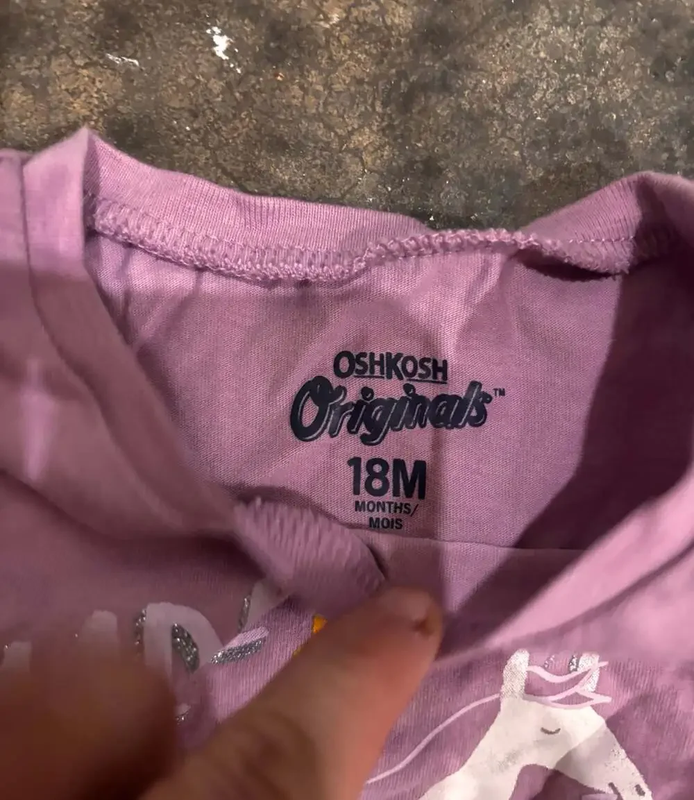 OshKosh B'gosh Made of Magic Unicorn Long Sleeve Purple Shirt 18M